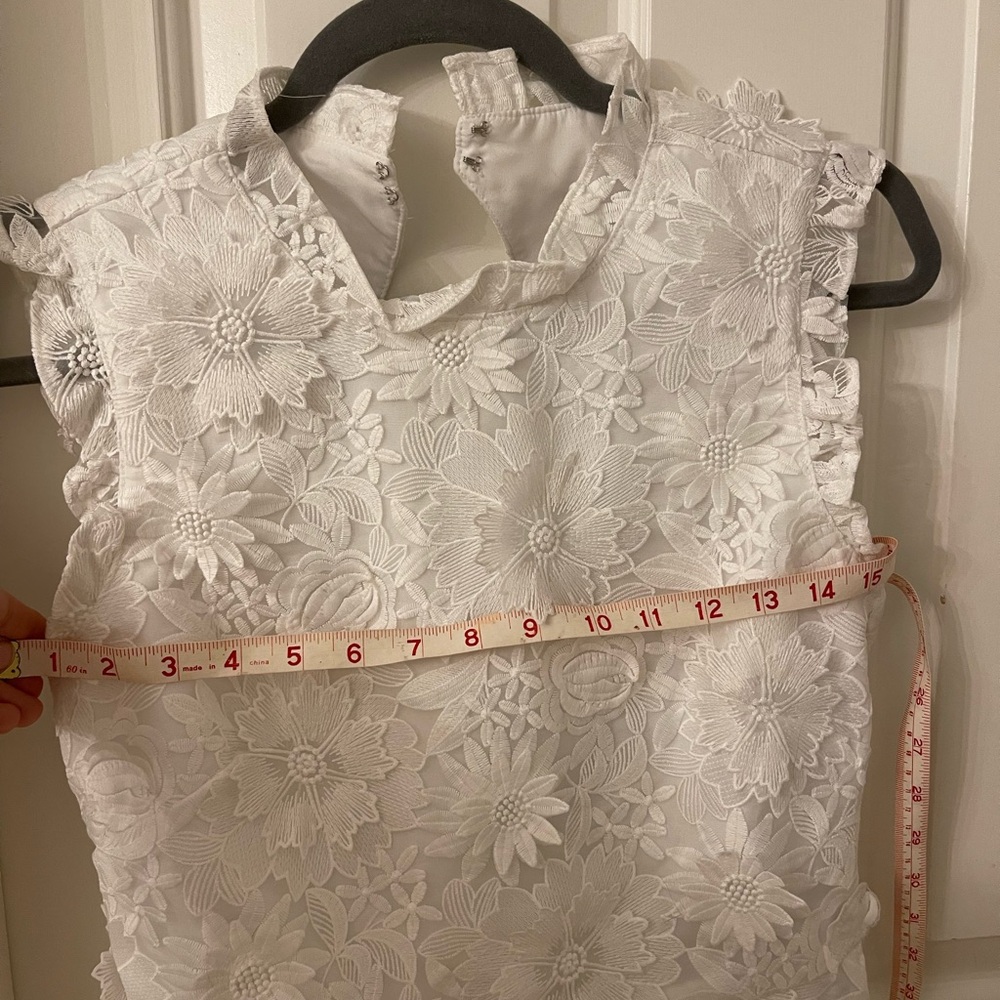 J. Crew White Floral Lace Mini Dress - Picture 9 of 9
